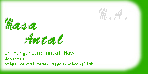 masa antal business card